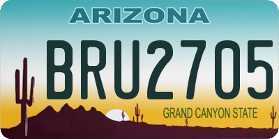 AZ license plate BRU2705