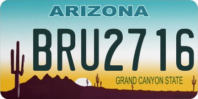 AZ license plate BRU2716