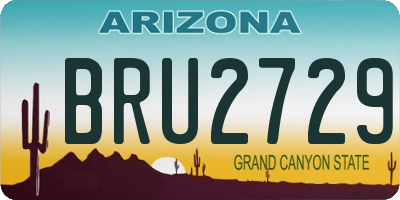 AZ license plate BRU2729