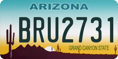 AZ license plate BRU2731