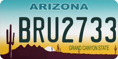 AZ license plate BRU2733