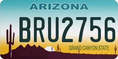 AZ license plate BRU2756