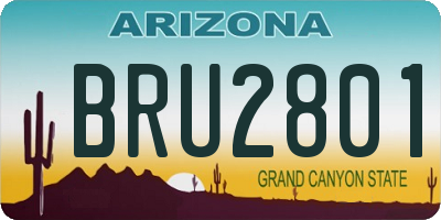 AZ license plate BRU2801