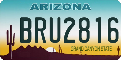 AZ license plate BRU2816