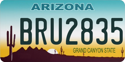 AZ license plate BRU2835