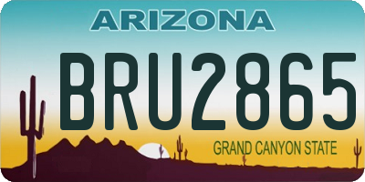 AZ license plate BRU2865