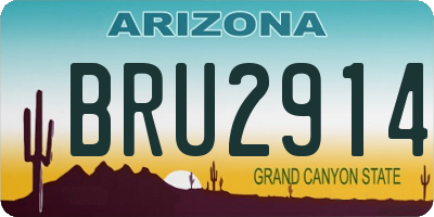 AZ license plate BRU2914