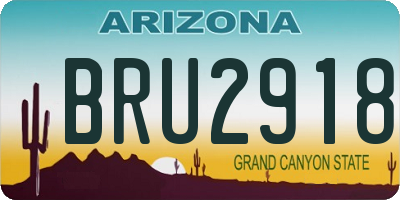 AZ license plate BRU2918
