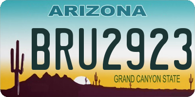 AZ license plate BRU2923