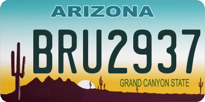 AZ license plate BRU2937