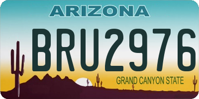 AZ license plate BRU2976