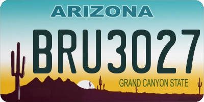 AZ license plate BRU3027