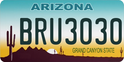 AZ license plate BRU3030