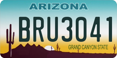 AZ license plate BRU3041