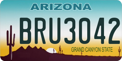 AZ license plate BRU3042