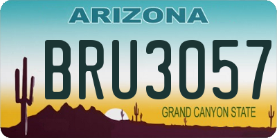 AZ license plate BRU3057