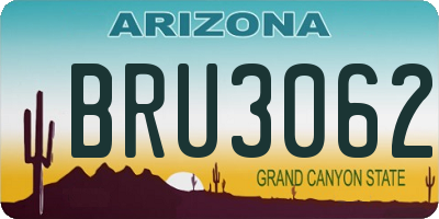 AZ license plate BRU3062