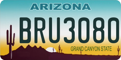 AZ license plate BRU3080