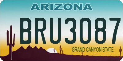 AZ license plate BRU3087