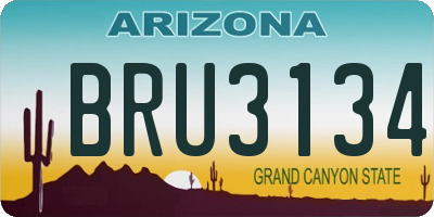 AZ license plate BRU3134