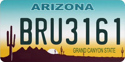 AZ license plate BRU3161