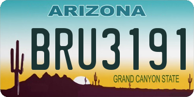 AZ license plate BRU3191