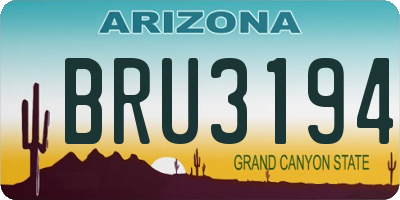 AZ license plate BRU3194