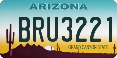AZ license plate BRU3221