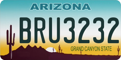 AZ license plate BRU3232