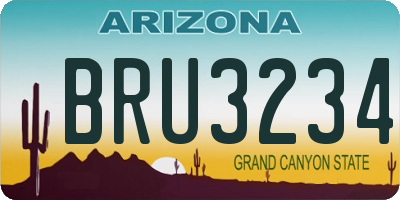 AZ license plate BRU3234