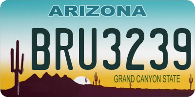AZ license plate BRU3239
