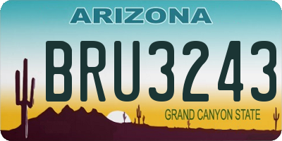 AZ license plate BRU3243