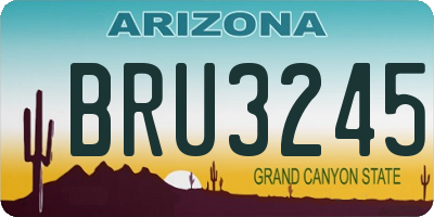 AZ license plate BRU3245
