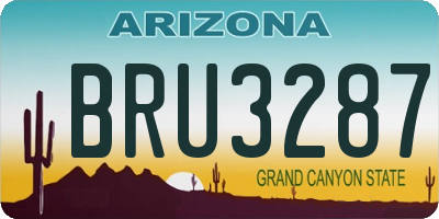 AZ license plate BRU3287