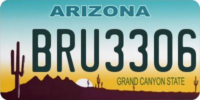 AZ license plate BRU3306
