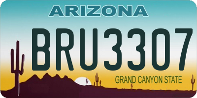 AZ license plate BRU3307