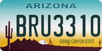 AZ license plate BRU3310