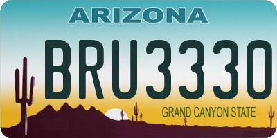 AZ license plate BRU3330