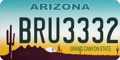 AZ license plate BRU3332