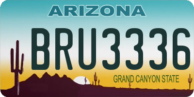 AZ license plate BRU3336