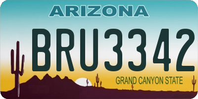 AZ license plate BRU3342