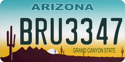AZ license plate BRU3347