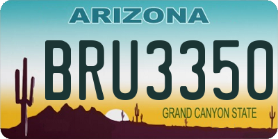 AZ license plate BRU3350
