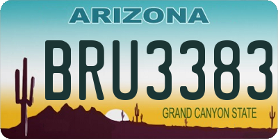 AZ license plate BRU3383