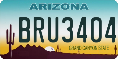 AZ license plate BRU3404