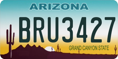 AZ license plate BRU3427