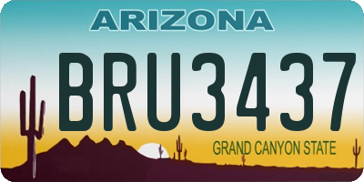 AZ license plate BRU3437