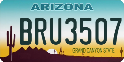 AZ license plate BRU3507