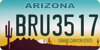 AZ license plate BRU3517
