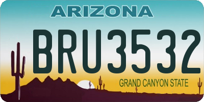 AZ license plate BRU3532